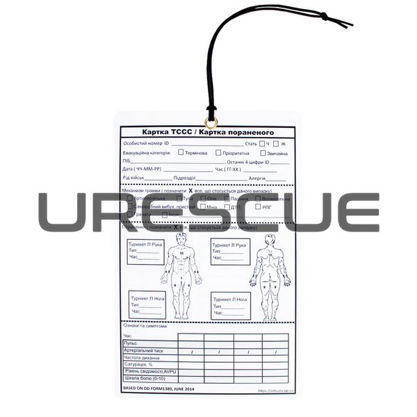 TCCC Tactical Combat Card, White, Medical cards