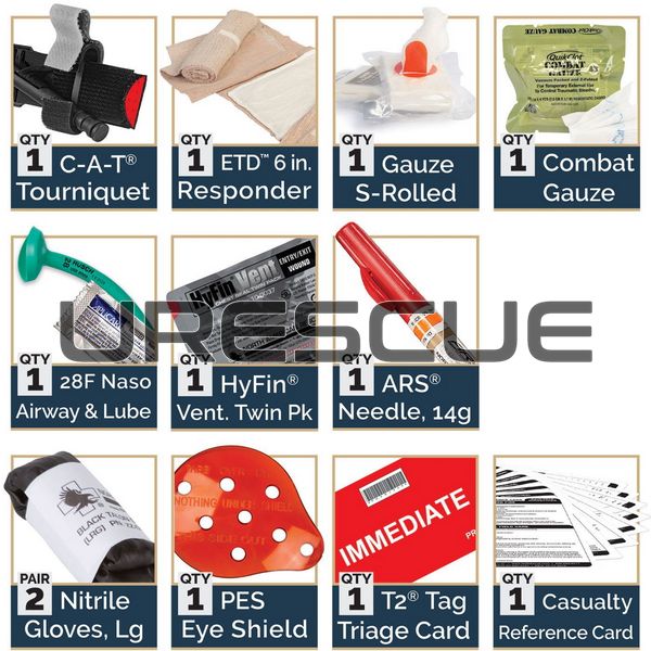 NAR Maritime Assault Kit (CCRK), Multicam, Hemostatic Gauze, Elastic bandage, Medical rolled gauze, Decompression needles, Nasopharyngeal airway, Occlusive dressing, Turnstile, Eye shield