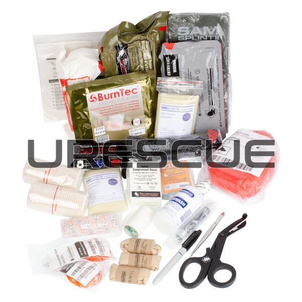 NAR Patrol Vehicle Trauma Kit, Black, Hemostatic Gauze, Elastic bandage, Medical scissors, Anti-burn dressing, Heating blanket, Turnstile, Traction splint, Eye shield