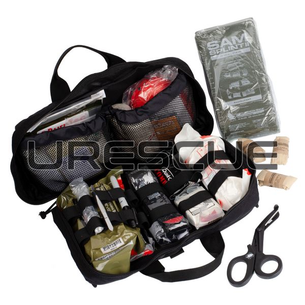 NAR Patrol Vehicle Trauma Kit, Black, Hemostatic Gauze, Elastic bandage, Medical scissors, Anti-burn dressing, Heating blanket, Turnstile, Traction splint, Eye shield