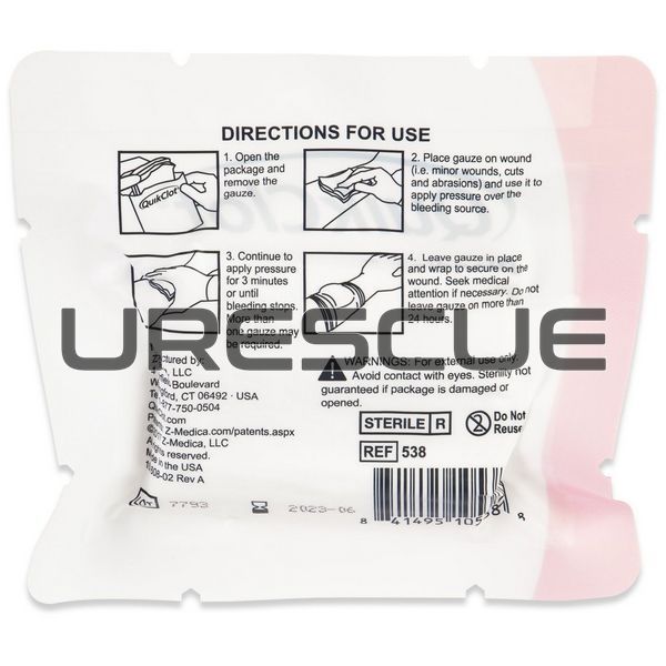 Гемостатическая марля QuikClot Bleeding Control Dressings Z-fold 2000000205977 фото