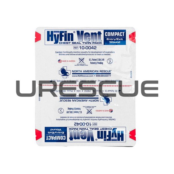 NAR HyFin Vent Compact Chest Seal Twin Pack, White, Occlusive dressing