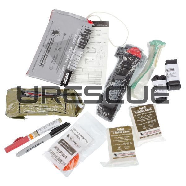 NAR S.T.O.R.M. Operator IFAK, Coyote Brown, Gauze for wound packing, Elastic bandage, Medical rolled gauze, Decompression needles, Nasopharyngeal airway, Occlusive dressing, Turnstile, Eye shield