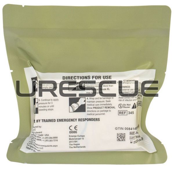 QuikClot Combat Gauze Z-Folded XL, White, Hemostatic Gauze