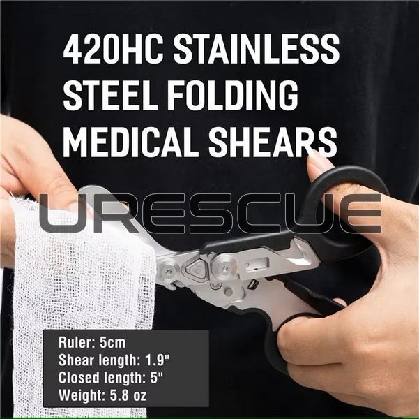 ACM Multifunction Scissors Raptors, Black, Medical scissors, Strap cutter