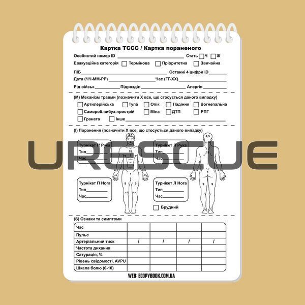 ECOpybook Set of Cards TCCC, White, Medical cards