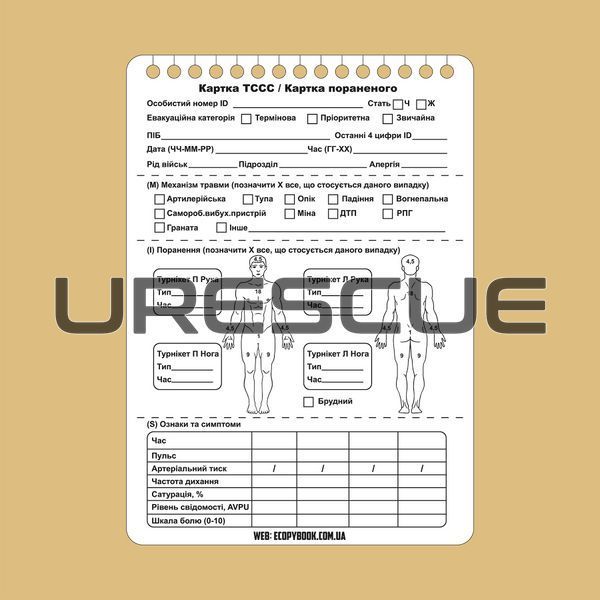 ECOpybook Set of Cards TCCC, White, Medical cards
